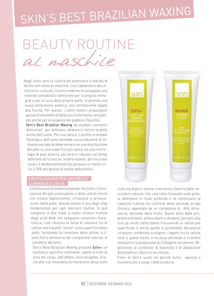 Beauty routine al maschiale